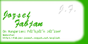 jozsef fabjan business card
